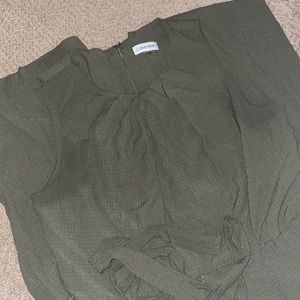 Calvin Klein - green linen jumpsuit